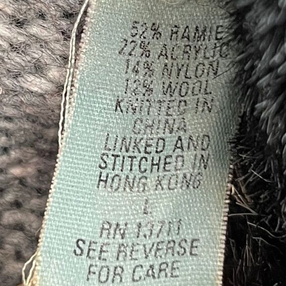 Vintage Marsh Landing Sweater Ramie Wool Knit Blend Holiday Faux Fur Collar - Picture 11 of 13